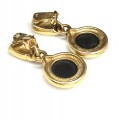 cercei greek revival. camee Medusa. gold plated 80's Italia